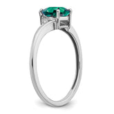 Sterling Silver Rhodium-plated Created Alexandrite and Diamond Ring